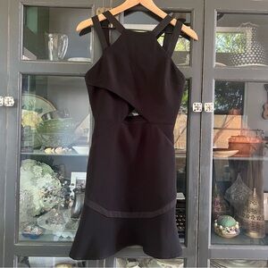Cinq a Sept Black Mini Dress - Size: 6 - Preowned